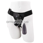 Порожній страпон з вібрацією Hi-Basic Basic Vibrating Strap On Harness, чорний - Фото №1