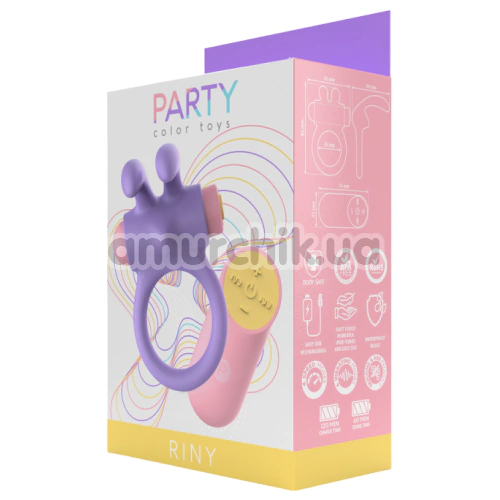 Виброкольцо для члена Party Color Toys Riny, фиолетовое
