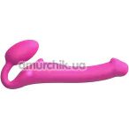 Безремневой страпон с вибрацией Strap-On-Me Vibrating Bendable Strap-On M, розовый - Фото №1