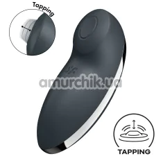 Кліторальний вібратор з пульсацією Satisfyer Tap & Climax 2, темно-сірий - Фото №1