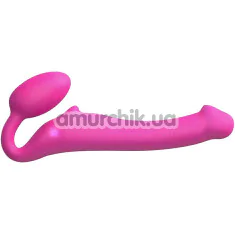 Безремневой страпон с вибрацией Strap-On-Me Vibrating Bendable Strap-On M, розовый - Фото №1