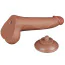 Фаллоимитатор Sliding-Skin Dual Layer Dong 8.5 с мошонкой, светло-коричневый - Фото №3