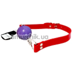 Кляп DS Fetish PU Chain M, красно-фиолетовый - Фото №1