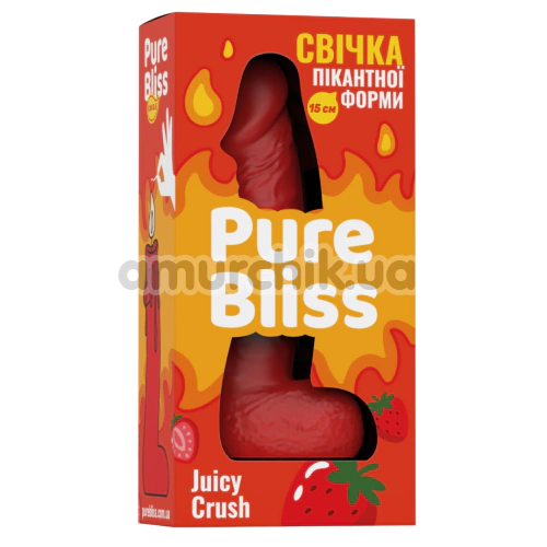 Свічка у вигляді пеніса Pure Bliss Small Juicy Crush - полуниця, червона