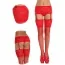 Комплект Stockings червоний: панчохи + пояс-трусики (модель 5521)