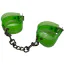 Фиксаторы для рук DS Fetish Handcuffs Transparent With Chain, зеленые - Фото №2