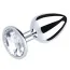 Анальная пробка с прозрачным кристаллом SWAROVSKI Silver Diamond Big, серебряная
