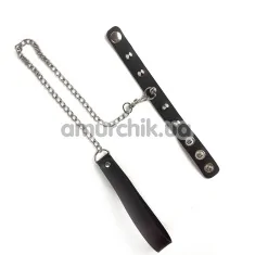 Эрекционное кольцо для члена с поводком Art of Sex Penis Ring, черное - Фото №1