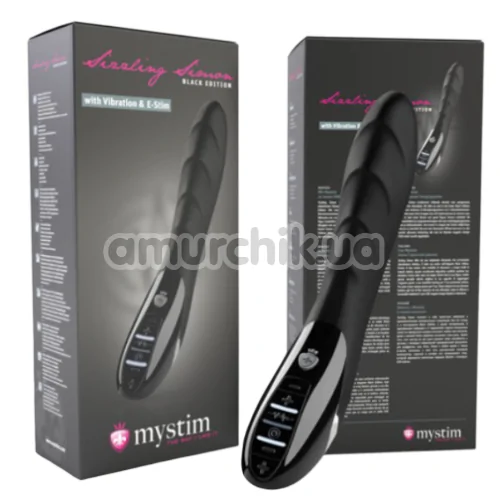 Вибратор для точки G с электростимуляцией Mystim Sizzling Simon, черный