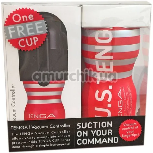 Набір Tenga Vacuum Controller : мастурбатор Tenga US Deep Throat + вакуумна насадка