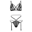 Комплект Daring Intimates Peek-a-Boo Bra And Panty, чорний: бюстгальтер + трусики-стрінги - Фото №6