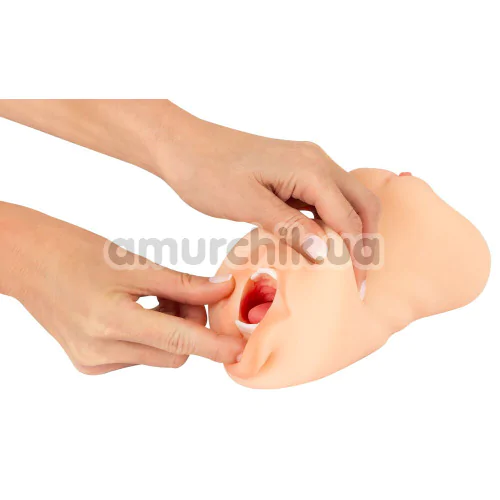 Мастурбатор Nature Skin Mouth, Vagina & Ass, телесный