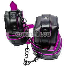 Фиксаторы для рук и ног DS Fetish Kit Of Handcuffs And Ankles, черные - Фото №1