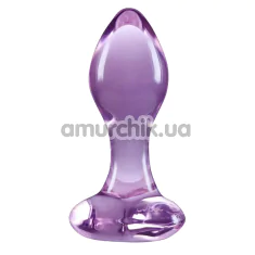 Анальна пробка Crystal Glass Heart, фіолетова - Фото №1