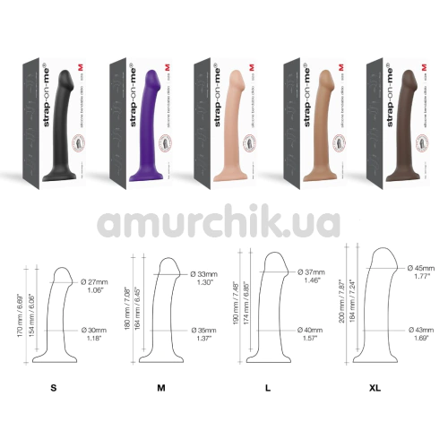 Фалоімітатор Strap-On-Me Dual Density Silicone Bendable Dildo S, світло-коричневий