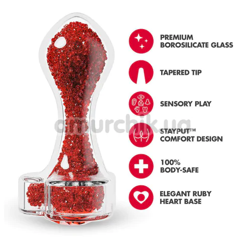 Анальная пробка Oh My Gem Lustre, красная