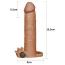Насадка - удлинитель пениса с вибрацией Lovetoy Pleasure X-Tender Series LV1065, коричневая - Фото №3