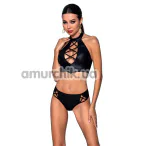 Комплект Passion Free Your Senses Nancy Set, чорний: топ + трусики-стрінги - Фото №1