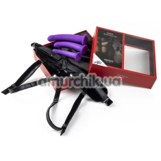 Страпон з набором насадок Virgite Erotic Things Universal Harness Dildo Set She Has The Power, фіолетовий - Фото №1