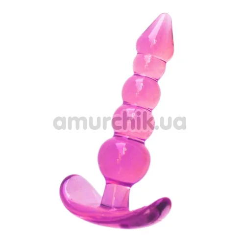 Анальная пробка Clear Jelly Butt Plug, розовая