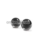 Вагінальні кульки Black Glass Ben-Wa Balls Small, чорні - Фото №1