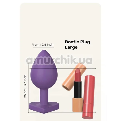 Анальная пробка Love Signal Heart Plug Large, фиолетовая