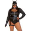 Костюм кошечки Leg Avenue Fierce Feline, черный: боди + маска + пояс с гартером - Фото №9