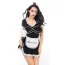 Костюм горничной JSY Nun Costume 6926 черный: платье + головной убор + трусики-стринги + фартук + метелочка - Фото №2