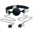 Кляп с зажимами для сосков Bondage Fetish Breathable Ball Gag With Nipple Clamp, черный - Фото №1