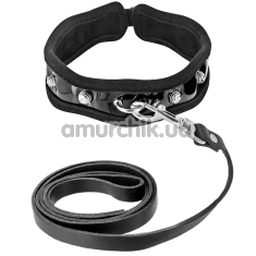 Ошейник с поводком Fetish Tentation Premium Patent Leather Choker And Leash, черный - Фото №1