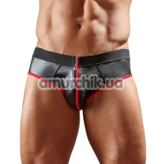 Труси чоловічі з відкритими сідницями Svenjoyment Underwear Jock 2120216, чорно-червоні - Фото №1