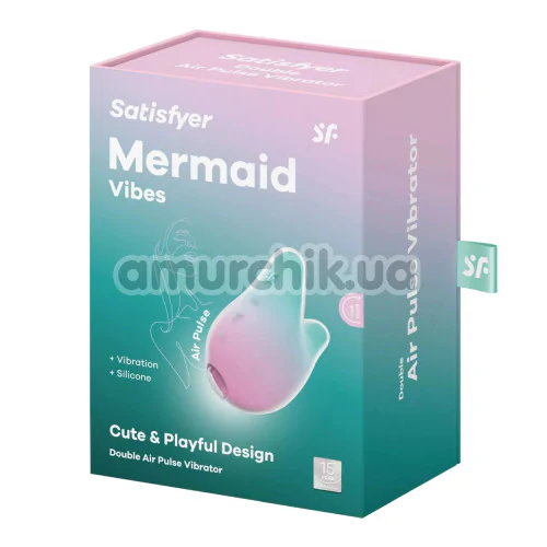 Симулятор орального секса для женщин с вибрацией Satisfyer Mermaid Vibes, розово-бирюзовый