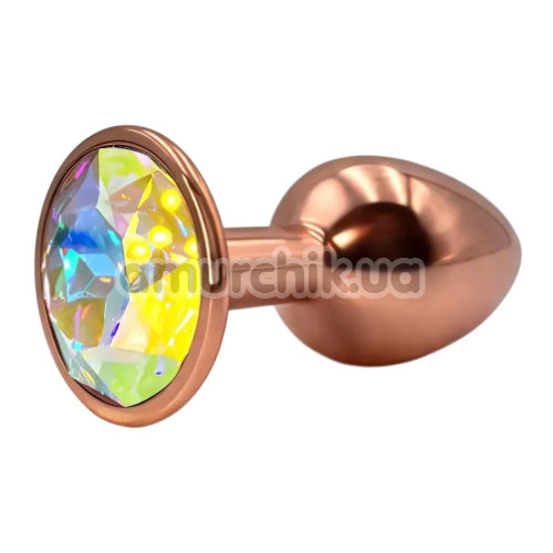 Анальна пробка з райдужним кристалом Alume Metal Plug S, бронзова