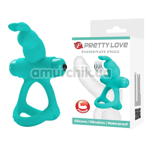 Віброкільце для члена Pretty Love Passionate Figgy, бірюзове