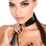 Ошейник с поводком Kinky Diva Collar Me! Teasing Tassel Collar, черно-серебряный - Фото №4