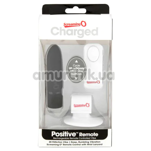 Клиторальный вибратор Screaming O Charged Positive Remote, черный