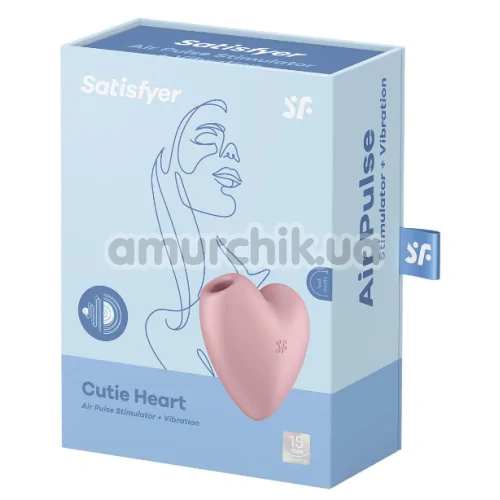 Симулятор орального секса для женщин с вибрацией Satisfyer Cutie Heart, розовый
