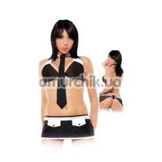 Костюм секретарши Love Party Office Manager: бюстгальтер + трусики-стринги + мини-юбка + галстук - Фото №1