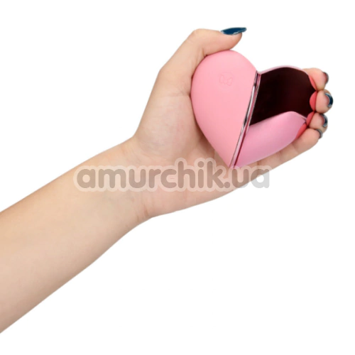 Клиторальный вибратор с пульсацией Loveline Tapping Heart Vibrator, розовый