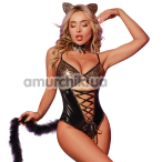 Костюм кошечки JSY Sexy Lingerie 2128, леопардовый: боди + чокер + ушки - Фото №1