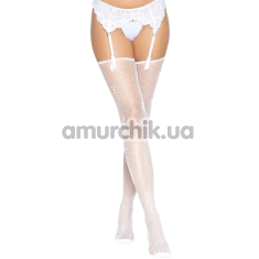 Панчохи Leg Avenue Daisy Dot Fishnet Stockings, білі - Фото №1