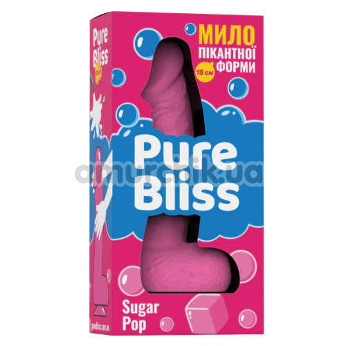Мило у вигляді пеніса з присоскою Pure Bliss Small Sugar Pop - жуйка, рожеве