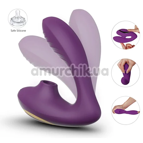 Вібратор з вакуумним стимулятором Tracy's Dog OG Sucking Vibrator, фіолетовий