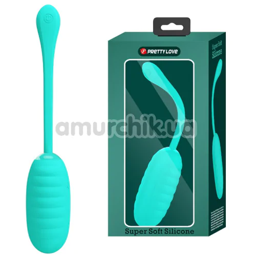 Виброяйцо Pretty Love Kirk Super Soft Silicone, бирюзовое