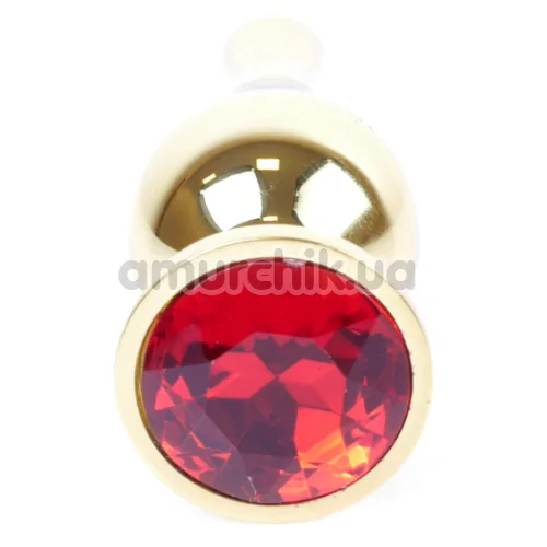 Анальная пробка с красным кристаллом Boss Series Exclusivity Jewellery Gold Plug, золотая