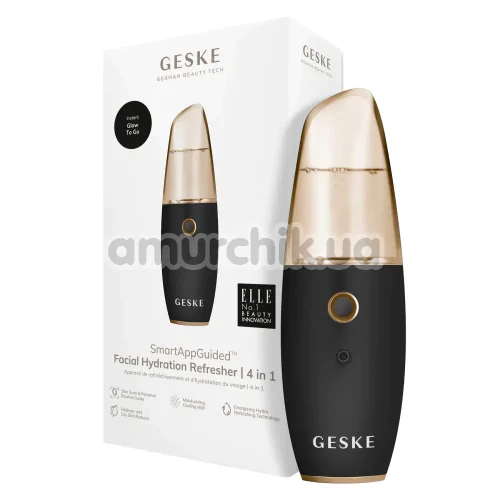 Зволожувач для шкіри обличчя Geske Facial Hydration Refresher 4 in 1, чорно-золотий