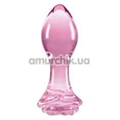 Анальна пробка Crystal Glass Rose, рожева - Фото №1