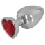 Анальная пробка с красным кристаллом Diamond Anal Plug Large, серебряная - Фото №1