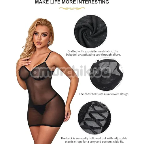 Сукня Star Night Dress Mesh Strappy Set, чорна