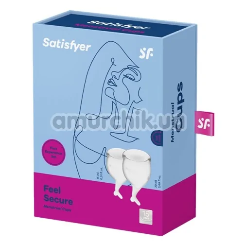 Набір з 2 менструальних чаш Satisfyer Feel Secure, прозорий